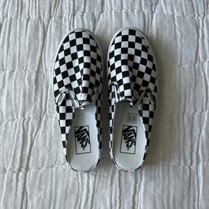 Vans checkerboard slip on mule shoes
